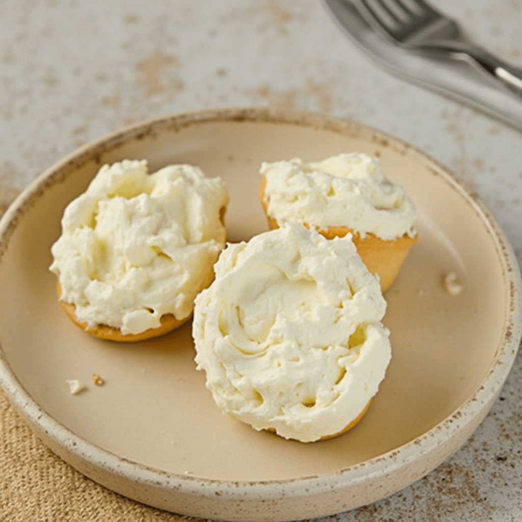 A freshly baked cupcakes filled with smooth Philadelphia cream cheese filling.